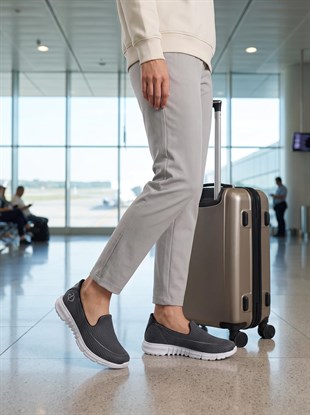 Nesil Shoes Dvm 801 Gri Faylon Taban Kadın Yürüyüş Ayakkabısı
