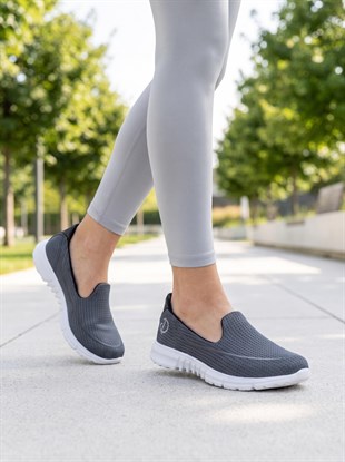 Nesil Shoes Dvm 801 Gri Faylon Taban Kadın Yürüyüş Ayakkabısı