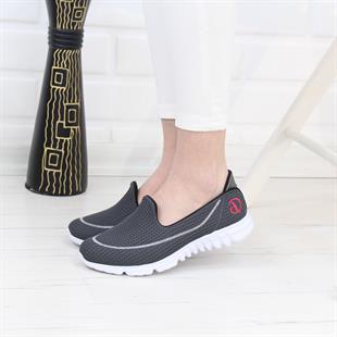 Nesil Shoes Dvm 801 Gri Faylon Taban Kadın Yürüyüş Ayakkabısı