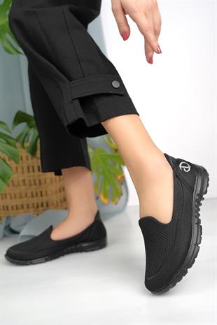 Nesil Shoes Dvm 801 Siyah Faylon Taban Kadın Yürüyüş Ayakkabısı