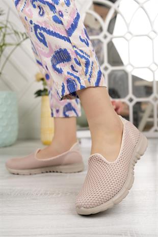 Nesil Shoes Dvm 901 Bej Bej Anatomik Esnek Kadın Yürüyüş Ayakkabısı