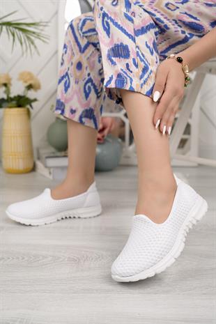 Nesil Shoes Dvm 901 Beyaz Anatomik Esnek Kadın Yürüyüş Ayakkabısı