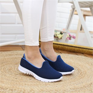 Nesil Shoes Dvm 901 Lacivert Anatomik Esnek Kadın Yürüyüş Ayakkabısı