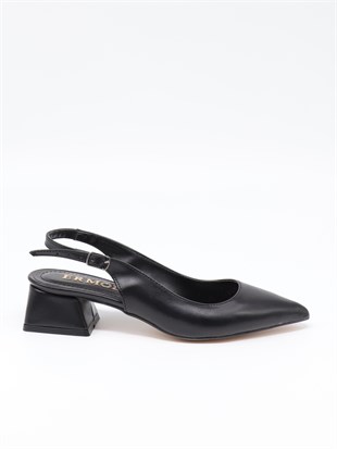 Nesil Shoes Ermod 2601 Siyah Arkası Açık Kadın Ayakkabı