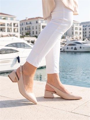 Nesil Shoes Ermod 2601 Ten Arkası Açık Kadın Ayakkabı