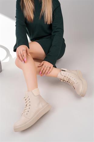 Nesil Shoes Ermod 401 Bej Kadın Postal Bot