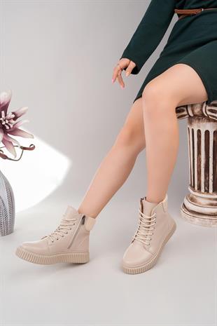 Nesil Shoes Ermod 401 Bej Kadın Postal Bot