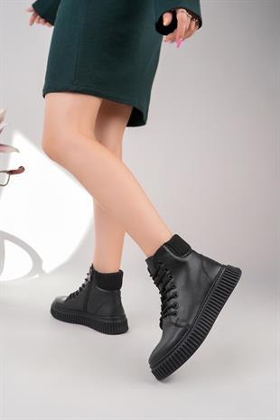 Nesil Shoes Ermod 401 Siyah Kadın Postal Bot