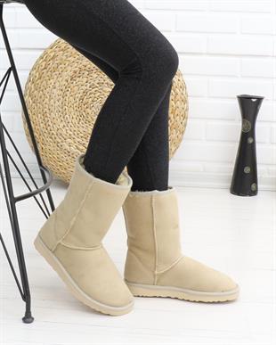 Nesil Shoes Etna Ten Süet Orta Boy Agh Kadın Bot