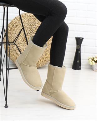 Nesil Shoes Etna Ten Süet Orta Boy Agh Kadın Bot