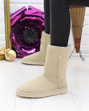 Nesil Shoes Etna Ten Süet Orta Boy Agh Kadın Bot