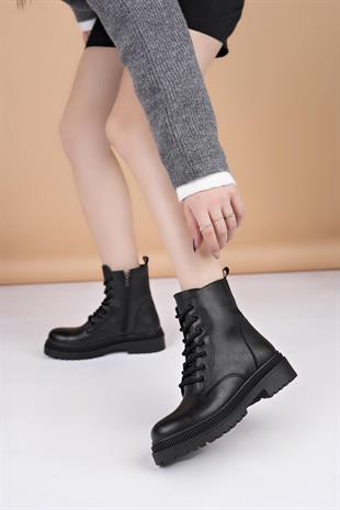 Nesil Shoes Fncy 400 Siyah Postal Kadın Bot