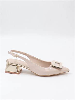 Nesil Shoes Gabbel 200 Ten Rugan Topuklu Kadın Sandalet