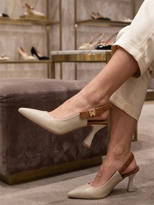 Nesil Shoes Gabbel 205 Ten Rugan Topuklu Kadın Sandalet