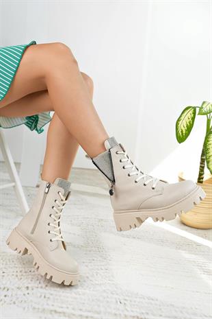 Nesil Shoes İfs 308 Ten Taşlı Kadın Bot