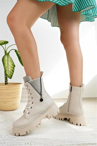 Nesil Shoes İfs 308 Ten Taşlı Kadın Bot