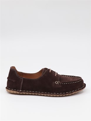Nesil Shoes İzel 152 Kahve Süet Hakiki Deri Kadın Ayakkabı