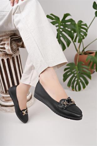 Nesil Shoes Mhd 60 Platin Taşlı Günlük Kadın Babet