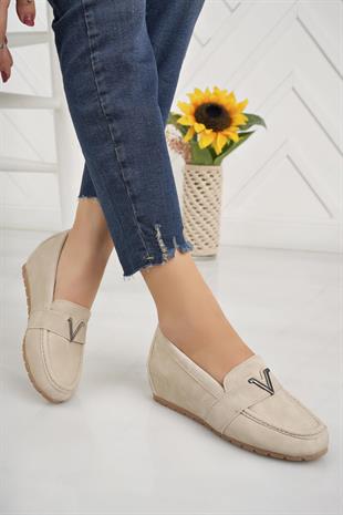 Nesil Shoes Minal GD06 Bej Gizli Topuk Kadın Ayakkabı