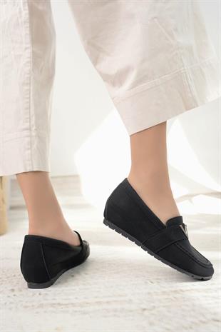 Nesil Shoes Minal GD06 Siyah Gizli Topuk Kadın Ayakkabı