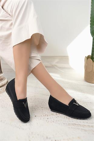 Nesil Shoes Minal GD06 Siyah Gizli Topuk Kadın Ayakkabı