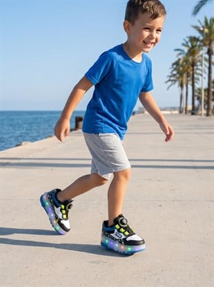 Nesil Shoes Mnc Siyah Patenli ve Işıklı Çocuk Spor Ayakkabı