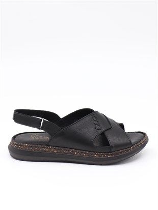 Nesil Shoes Mns 153 Siyah Hakiki Soft Deri Kadın Sandalet