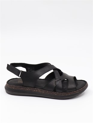 Nesil Shoes Mns 154 Siyah Hakiki Soft Deri Kadın Sandalet