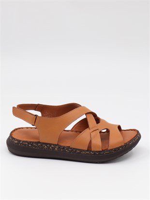 Nesil Shoes Mns 154 Taba Hakiki Soft Deri Kadın Sandalet