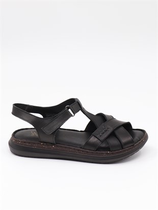 Nesil Shoes Mns 372 Siyah Hakiki Soft Deri Kadın Sandalet