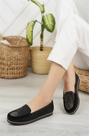 Nesil Shoes Nstar 305 Siyah Kot Anatomik Günlük Kadın Ayakkabı