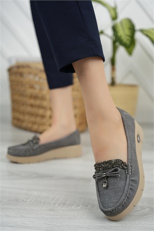 Nesil Shoes Nstar 400 Gri Kot Anatomik Günlük Kadın Ayakkabı