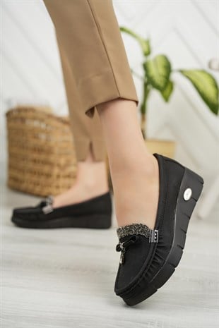 Nesil Shoes Nstar 400 Siyah Kot Anatomik Günlük Kadın Ayakkabı