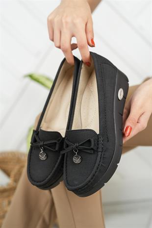 Nesil Shoes Nstar 401 Siyah Kot Anatomik Günlük Kadın Ayakkabı