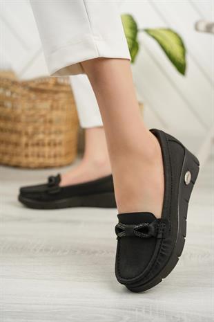 Nesil Shoes Nstar 403 Siyah Kot Anatomik Günlük Kadın Ayakkabı