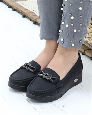 Nesil Shoes Nstar 410 Siyah Kot Anatomik Kadın Ayakkabı