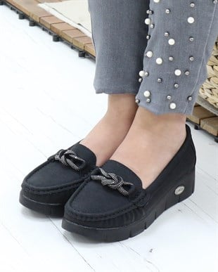 Nesil Shoes Nstar 410 Siyah Kot Anatomik Kadın Ayakkabı