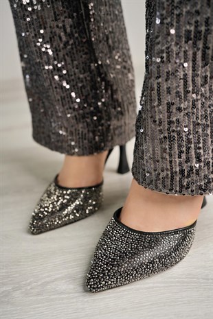 Nesil Shoes Özma 316 Siyah Yanı Açık Topuklu Kadın Stiletto