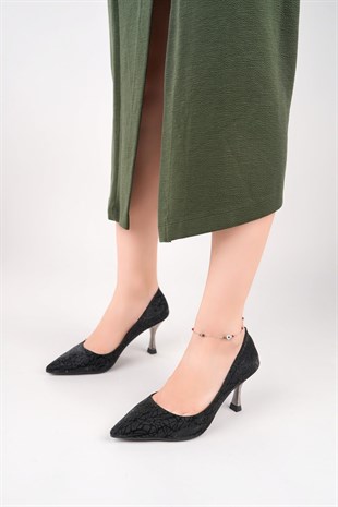Nesil Shoes Özma 6177 Siyah Topuklu Kadın Stiletto