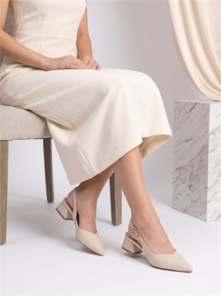 Nesil Shoes Peri 3655 Ten Saten Kadın Sandalet