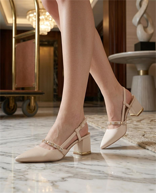 Nesil Shoes Peri 3691 Ten Saten Kadın Sandalet