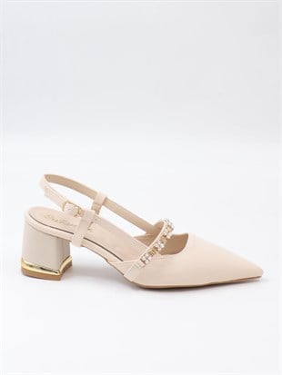 Nesil Shoes Peri 3691 Ten Saten Kadın Sandalet