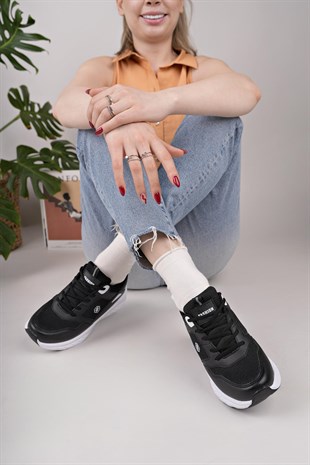 Nesil Shoes Queen 2105 Siyah Beyaz Kadın Senakers