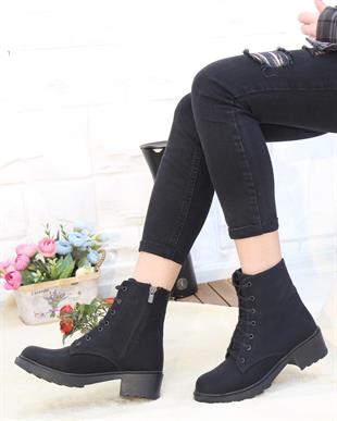 Nesil Shoes Sdf 048 Siyah Zümrüt Kışlık Kadın Postal Bot