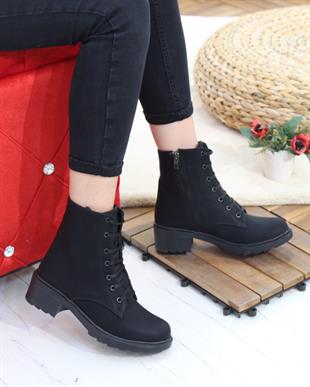 Nesil Shoes Sdf 048 Siyah Zümrüt Kışlık Kadın Postal Bot