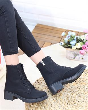 Nesil Shoes Sdf 048 Siyah Zümrüt Kışlık Kadın Postal Bot