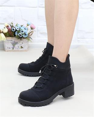 Nesil Shoes Sdf 051 Siyah Zümrüt Kışlık Boğazı Strech Kadın Bot