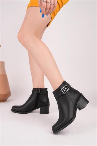 Nesil Shoes Sdf 307 Siyah Fermuarlı Günlük Kadın Bot