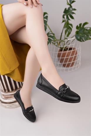 Nesil Shoes Sdf 603 Siyah Günlük Kadın Babet