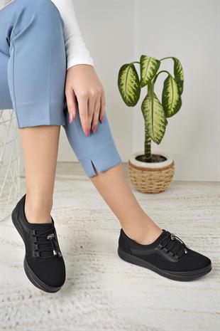 Nesil Shoes Sdf 702 Siyah Kot Anatomik Kadın Ayakkabı